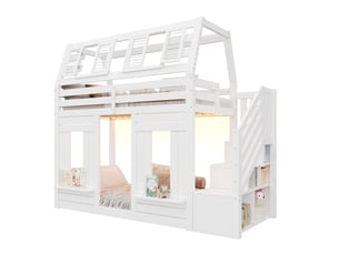 Lit mezzanine 90x200 cm <strong></strong>  <strong></strong> coloris blanc