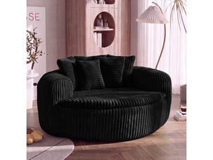 Fauteuil lounge,145x133x59 cm,1 place avec 5 coussins,velours côtelé,noir