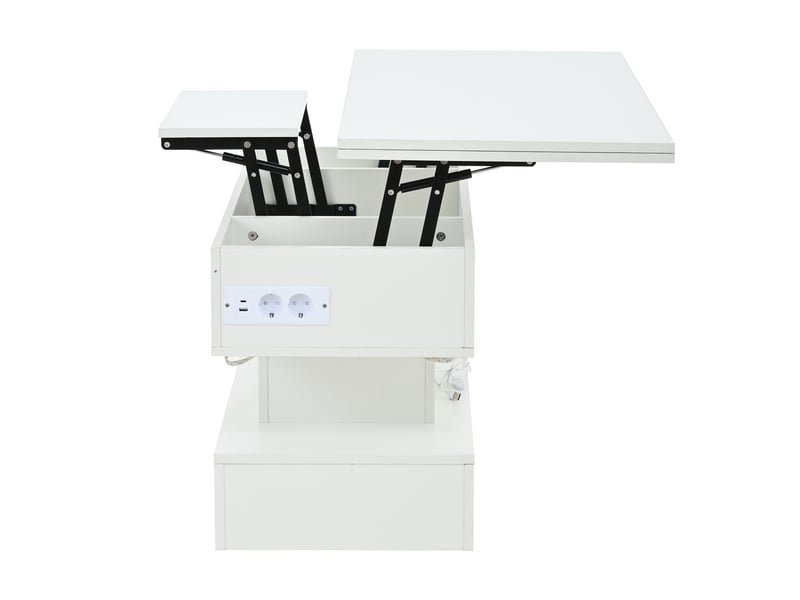  Table basse relevable 100 x 50 cm en panneau de particules blanc  - Conforama W