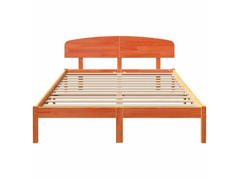  Lit double- lit adulte -  cadre de lit avec tête de lit brun  150 x 200 cm pin massif  - Conforama D