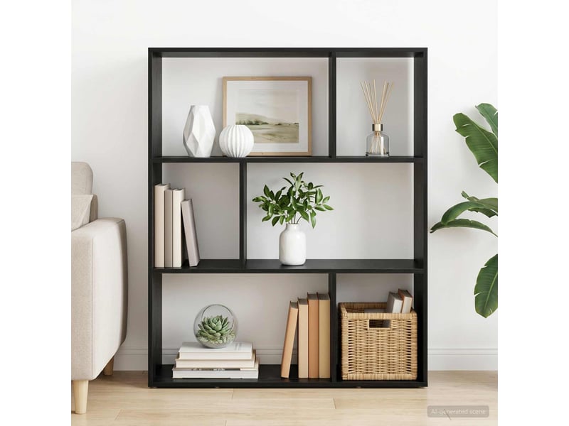  Bibliothèque, armoire à livres 102 x 29 x 103,5 cm bois d'ingénierie chêne noir shl759  - Conforama B