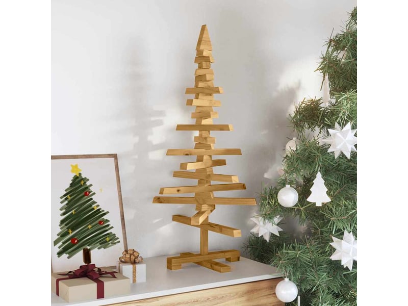  Arbre de noël, décoration de noël en bois kotka bois de pin massif cf61725  - Conforama C