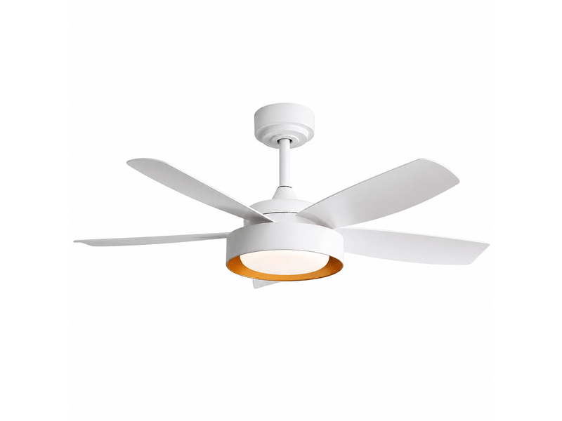  Ventilateur de plafond de 42 pouces avec lumière led 22w et télécommande moteur dc réversible blanc pour chambre  - Conforama A