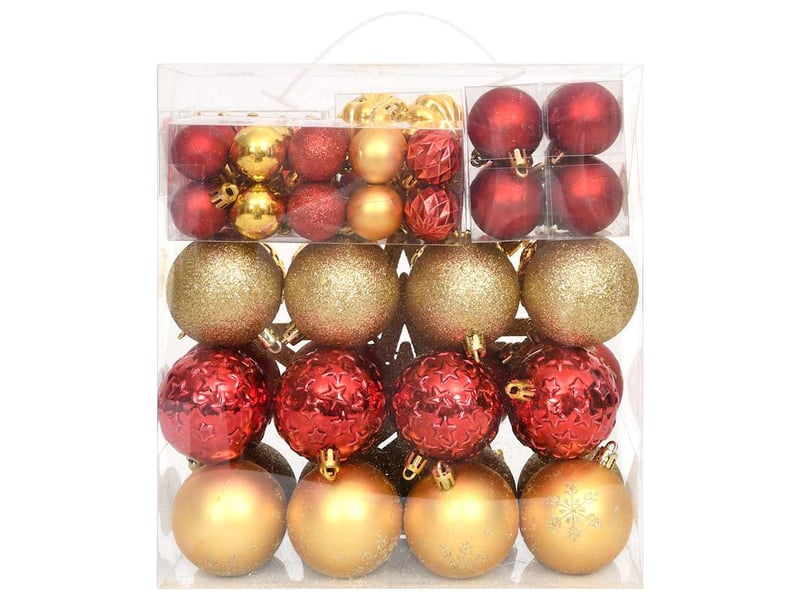  Ensemble de boules de noël 70 pcs doré et rouge  - Conforama C