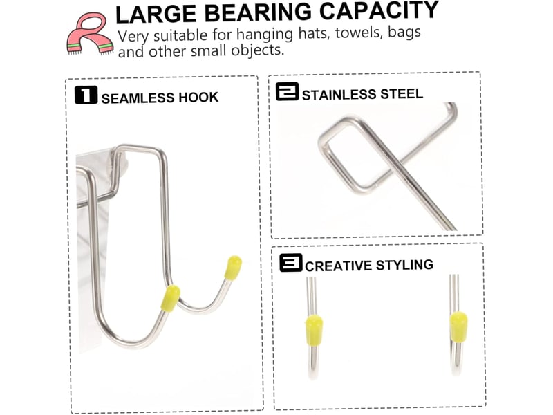 Ces quatre crochets en s à double tête sont fabriqués en acier inoxydable et conviennent à des endroits tels que les salles de bains et les cuisines, gris - réf. Szpb845097jjzj - Conforama B