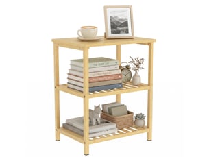 Table d'appoint 3 niveaux en bambou coloris naturel 40,6 x 30 x 50,5 cm