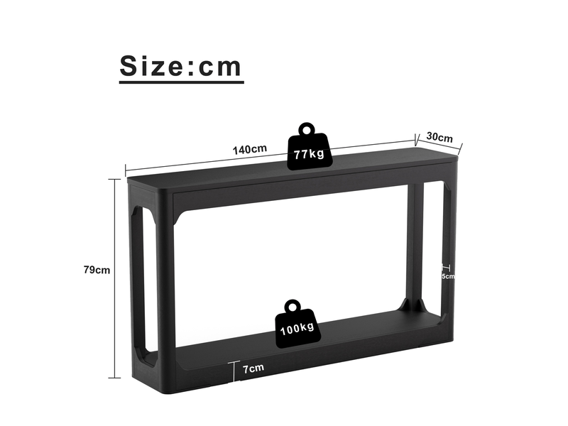  Table d'appoint forme incurvée rangement intégré structure à deux niveaux coloris noir  - Conforama C