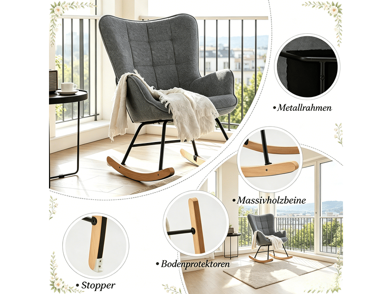 Fauteuil tv élégant à dossier haut, ergonomique, à bascule, lecture et détente - Conforama D