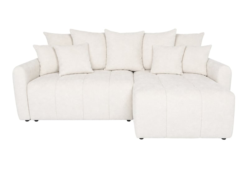  Cassis - canapé d'angle convertible tissu chenille 3 places beige  - Conforama A