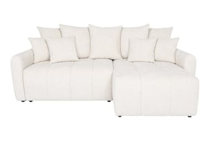 Canapé d'angle réversible convertible CASANOVA  3 places Tissu beige avec coffre de rangement