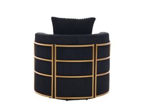 Fauteuil fixe pivotant <strong>HAVRYA</strong> <strong></strong> Velours côtelé noir vendu Par paire