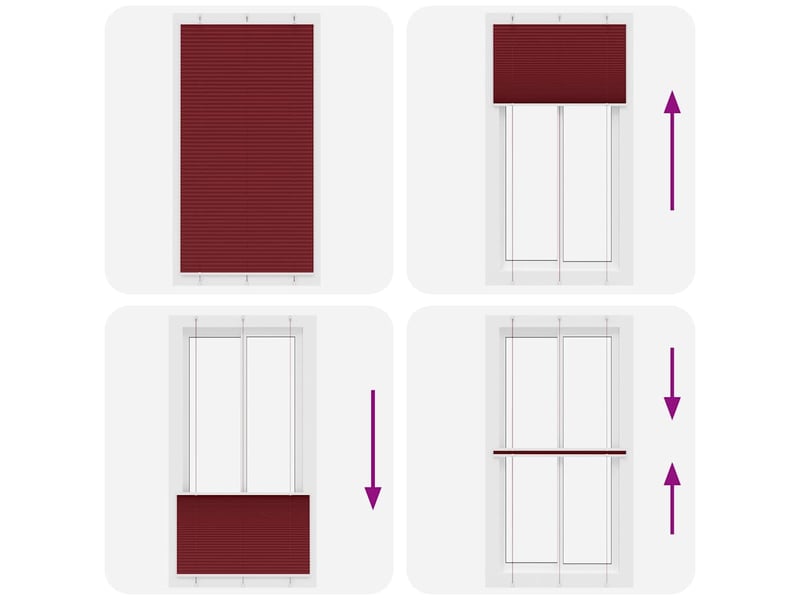  Store plissé, store de fenêtre rouge bordeaux 105x200 cm largeur du tissu 104,4cm cf47023  - Conforama E