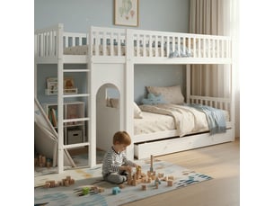 Lit superposé 90x190 cm <strong></strong> <strong>OPULERANE TRADING LTD</strong> coloris blanc
