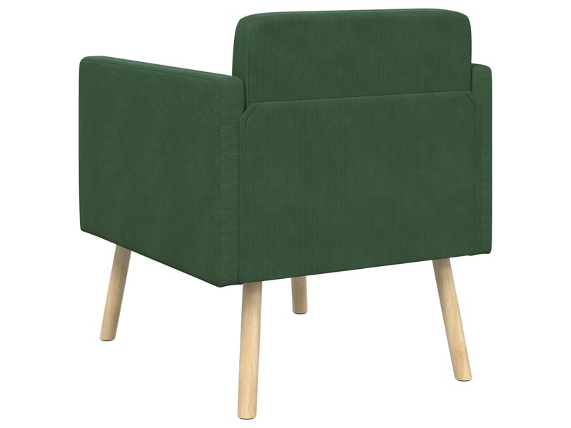 Vidaxl chaise d'appoint vert jungle tissu en velours côtelé - Conforama E