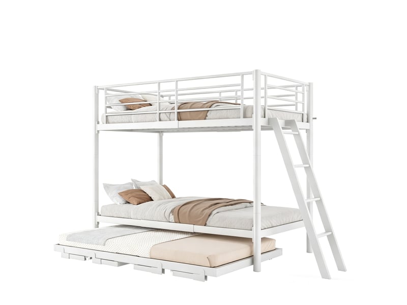 Lit superposé modenvie avec lit gigogne 90 x 200 cm métal blanc - Conforama A