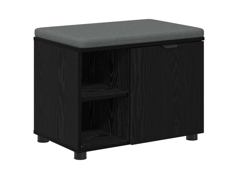  Banc d'entrée, banc interieur avec coussin chêne noir 60x38x46 cm shl23141  - Conforama A