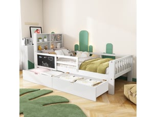 Lit simple 90x200 cm <strong></strong>  <strong>evarich</strong> coloris blanc