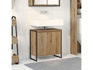 Cabinet de salle de bain, meuble de rangement chêne artisan 60x30x60 cm