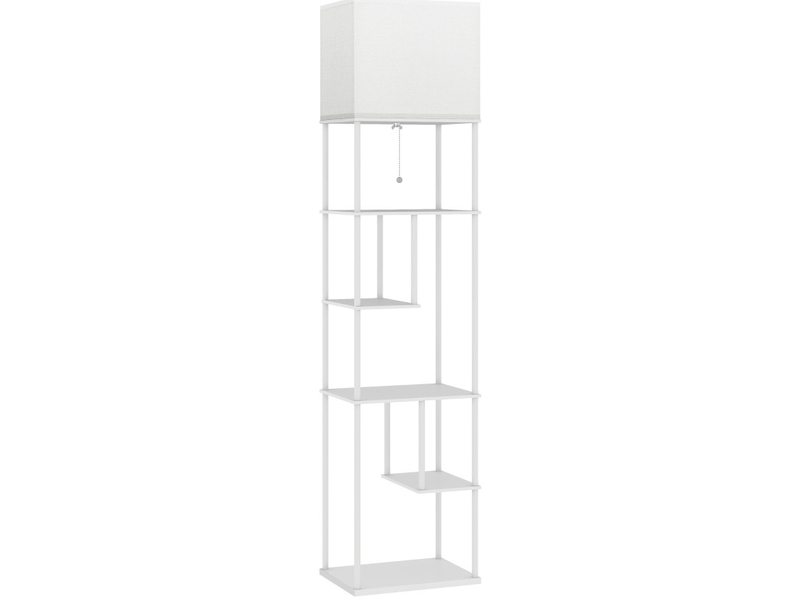  Lampadaire avec rangements 40x29x171 cm réglable bois blanc  - Conforama A