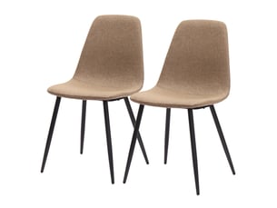 Chaises de salle à manger minimalistes 2 pièces en tissu et métal, couleur kaki foncé, design épuré pour un intérieur moderne