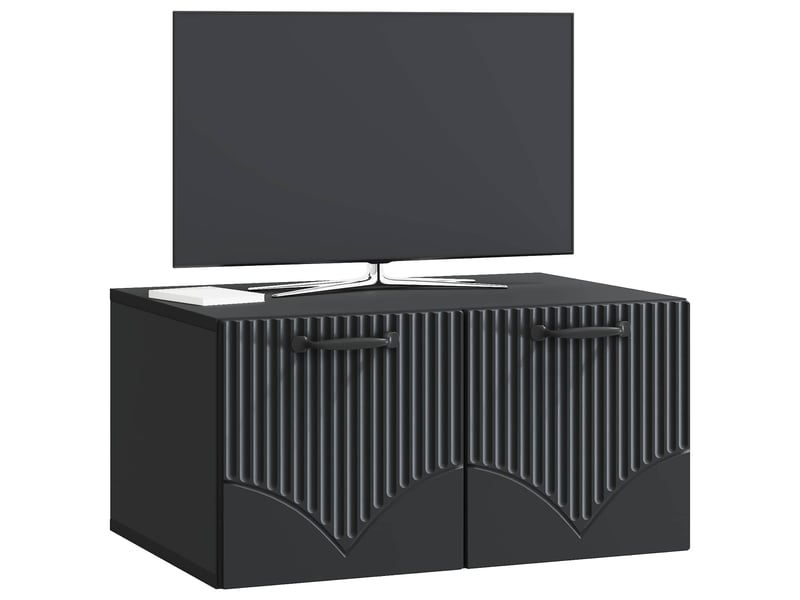  Meuble tv - banc tv - meuble de rangement mural noir 59,5 x 41 x 30 cm bois d'ingénierie  - Conforama C