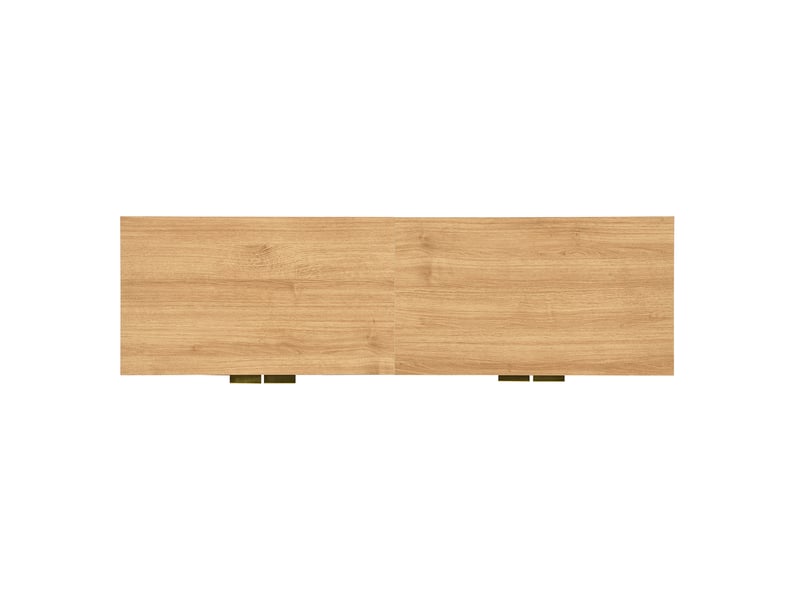 Buffet 4 portes à étagères réglables sur pieds en métal pour salon en mdf 140×40×72 cm naturel - Conforama D