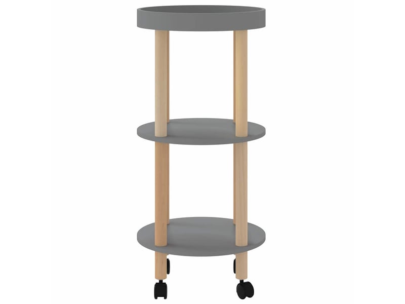  Desserte de cuisine, chariot à 3 niveaux gris 38x38x82 cm bois d'ingénierie et pin  - Conforama D