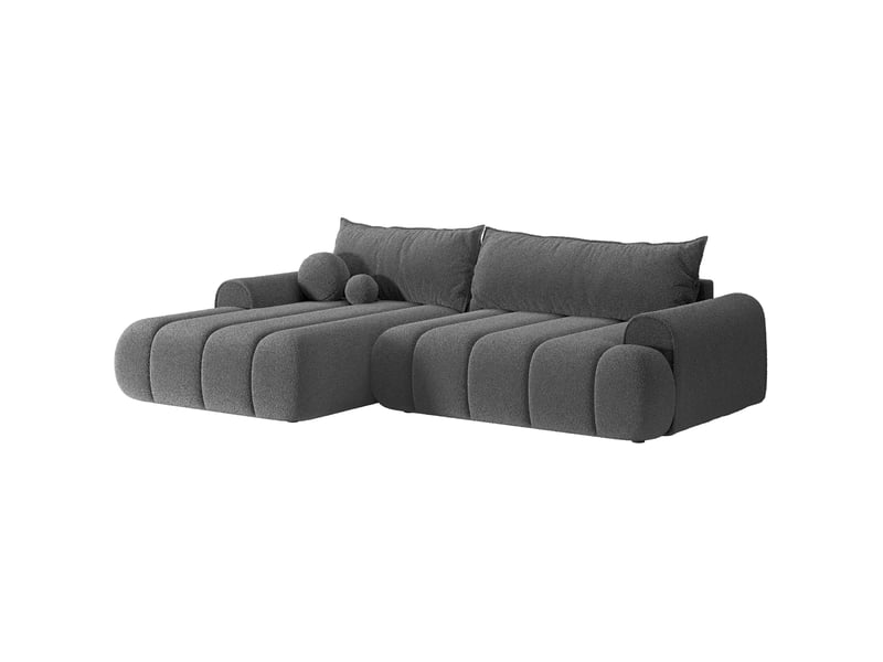 Selsey dandelino - canapé d'angle convertible - en bouclette gris avec revêtement - côté gauche DANDELINO - Conforama A