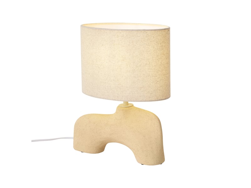  Lampe de table wabi sabi beige avec abat-jour en lin 35 cm - florence  - Conforama A