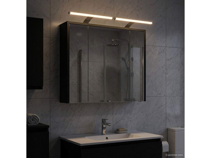  Armoire miroir salle de bain, meuble de rangement chêne noir 73.5x16x62.5 cm shl3642  - Conforama B