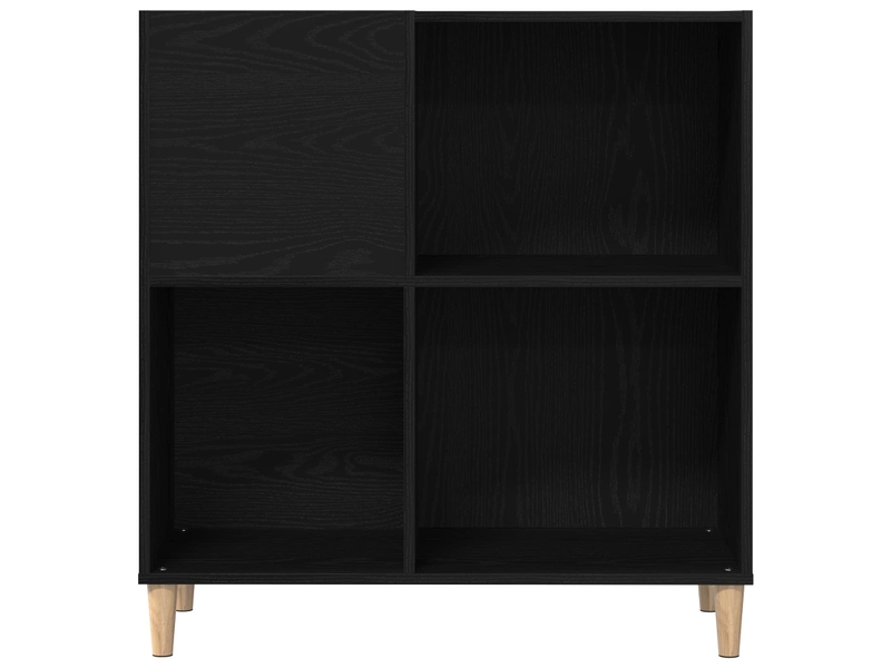Meuble à vinyles, armoire à disques chêne noir 84,5x38x89 cm bois d'ingénierie shl40771 - Conforama E