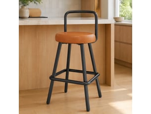 tabouret de bar <strong>HAVRYA</strong> - marron hauteur d'assise 73.5 cm vendu Par paire