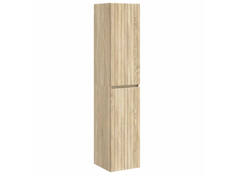  Cabinet salle de bain mural, meuble de rangement chêne sonoma 33x34.5x160 cm shl8310  - Conforama A