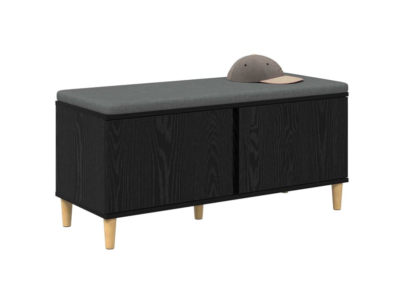  Banc d'entrée, banc interieur avec coussin chêne noir 100x38x46 cm shl85886  - Conforama C