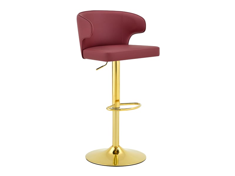  Lot de 2 tabourets de bar réglables,49,7x45x85-110 cm,pivotants,pu,rouge  - Conforama D
