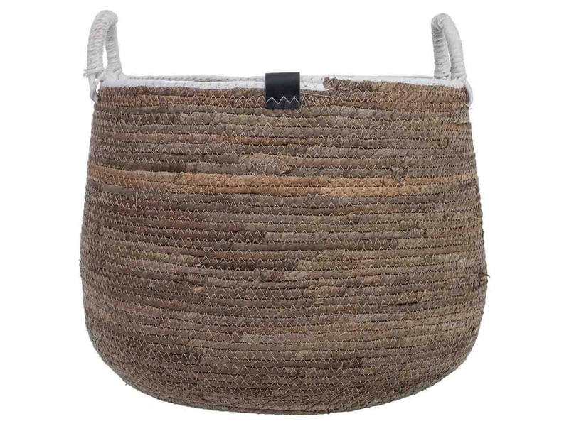  Lot de 2 paniers en fibre naturelle marron : 43x33 cm, 33x27 cm (h)  - Conforama E