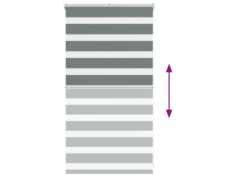  Store zèbre, store de fenêtre gris foncé largeur du tissu 65,9 cm polyester cf48617  - Conforama E
