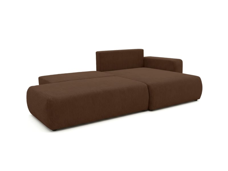 Canapé d'angle max réversible et convertible 5 places alya en velours côtelé - marron ALYA - Conforama D