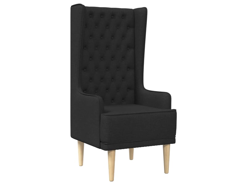 Vidaxl chaise à dossier haut avec boutons capitonnés noir tissu - Conforama D