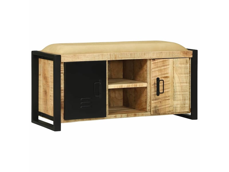  Banc d'entrée marron 100x35x50 cm bois de manguier massif  - Conforama C