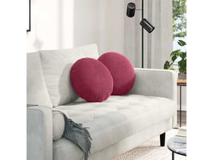 Lot de 2 coussins de siège, coussins décoratifs bordeaux ø 40 x 13 cm velours cf59927