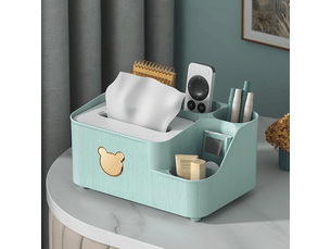 Boîte à mouchoirs, support de télécommande de télévision, boîte à mouchoirs à cinq compartiments, boîte de rangement pour boîte à mouchoirs