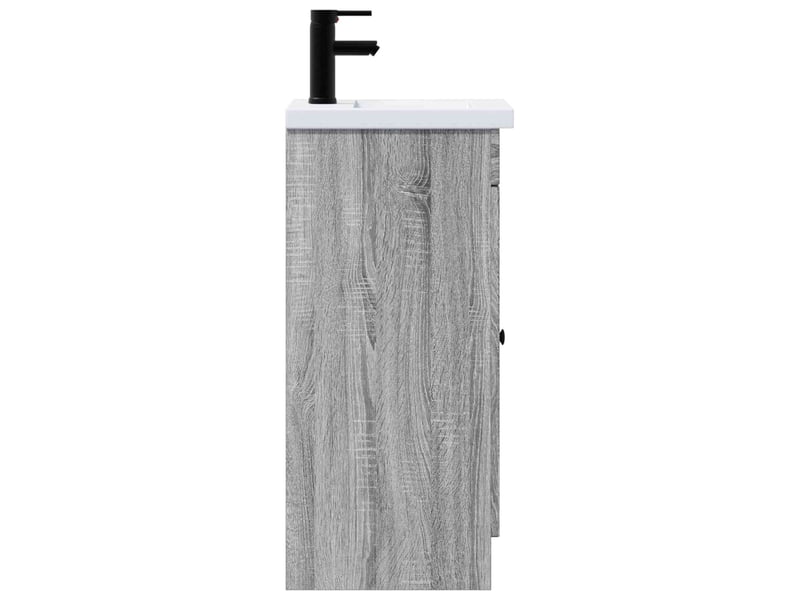  Meuble salle de bain avec évier, meuble de rangement sonoma gris shl9882  - Conforama E
