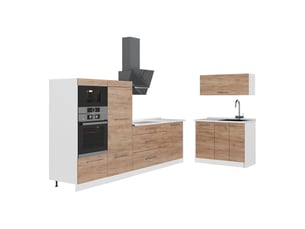 Vicco cuisine, chêne de force doré, 380cm, pt marbre