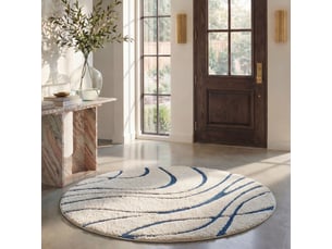 Tapis en polypropylène beigebleu, 91 cm