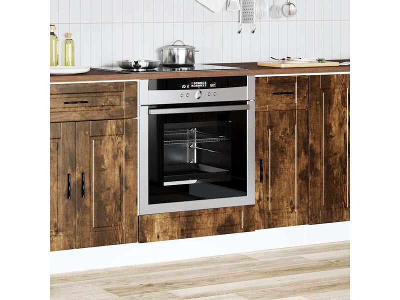  Armoire à four, armoire de cuisine porto chêne fumé bois d'ingénierie  - Conforama C