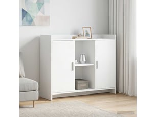 Buffet - bahut - meuble de rangement blanc 98,5 x 33 x 80 cm bois d'ingénierie