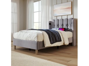 Lit simple 90x200 cm VIVRYN coloris gris