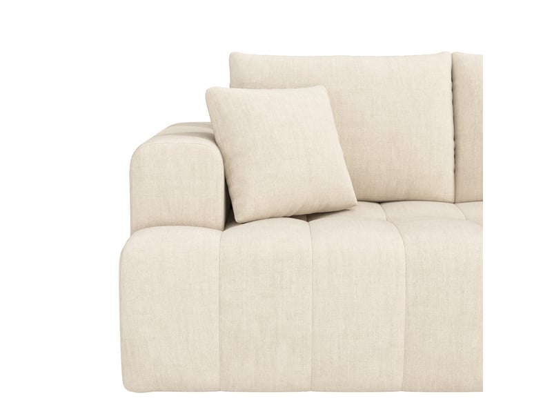  Canapé d'angle en forme de l ,3 places,tissu chenille confortable,244x136x79,beige  - Conforama E