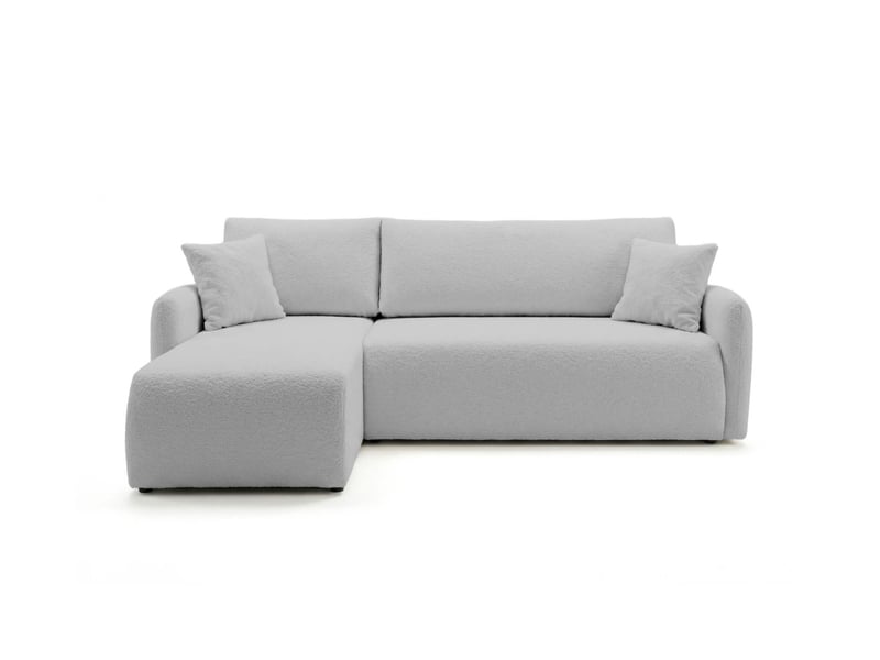 Alya - canapé d'angle convertible et réversible 3 places accoudoirs fins en bouclette - Conforama E